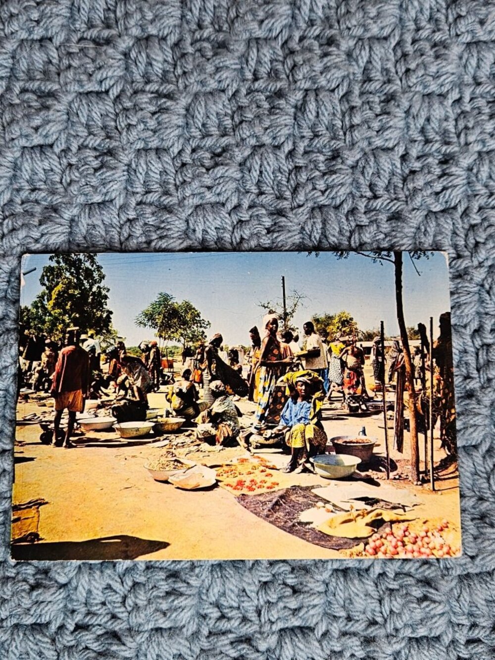African Market Scene Postcard